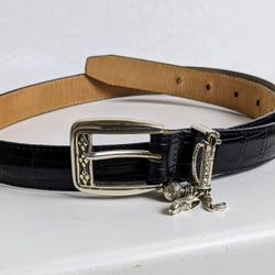 Brighton Vintage Black Leather Golf Belt.
