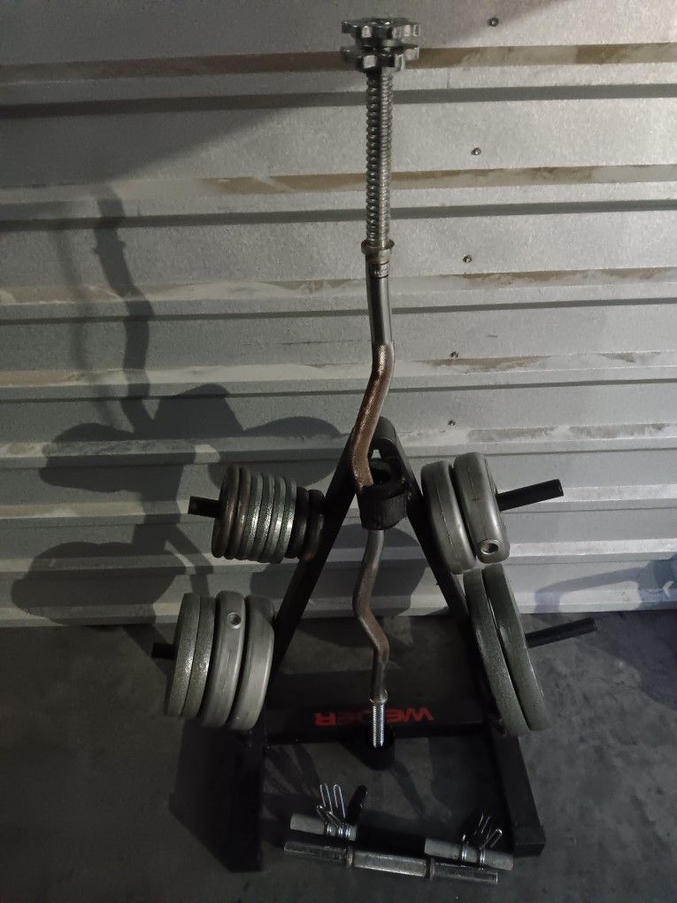Weight Set With Ez Curl Bar
