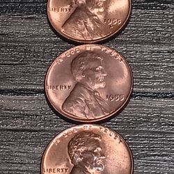 This Is A Very Great Lots Of 3 (1955D) DDDIE Lincoln Bicentennial Wheat Penny Collectors Collectable Extremely RARE 