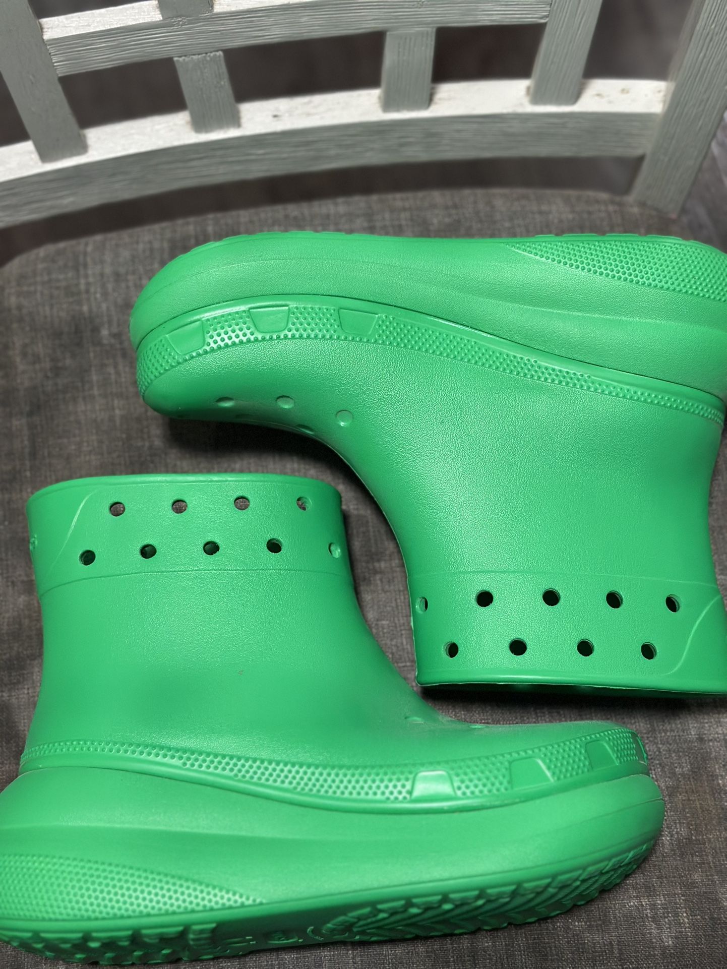 Green Croc Boots Size W9/M7