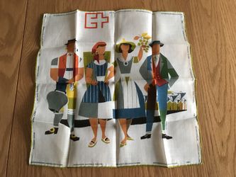 Vintage Souvenir cloth napkin from Swiss Exhibition 1964
