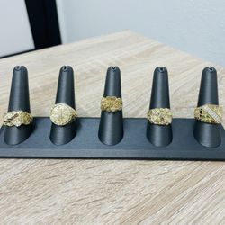 14K Yellow Gold Nugget Rings 
