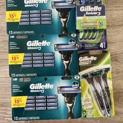 Gillette Razor lot - handles, blades and refills