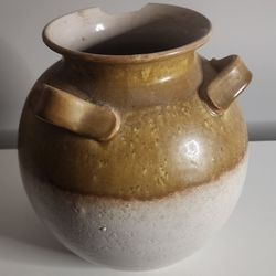 Vintage Two-Handled Ceramic Vase - Made in Italy - Rustic Decor