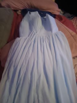 : Stunning Light Blue Chiffon Maxi Dress / Gown