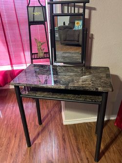 MARBLE (Look) TOP VANITY With MIRROR