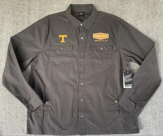 Colosseum Mens Size L Gray Tennessee Volunteers Button Up Shirt