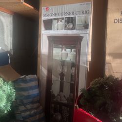 Brand New Simone Corner  Curio Display Cabinet still in its original box  