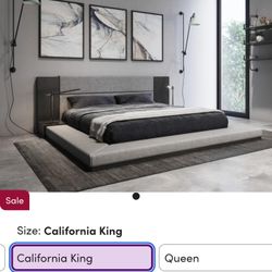 Amelia Upholstered Platform Bed-California king 
