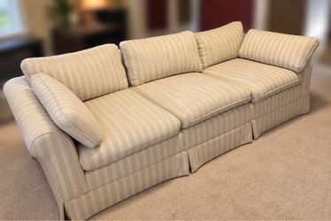 Cream Striped Sofa