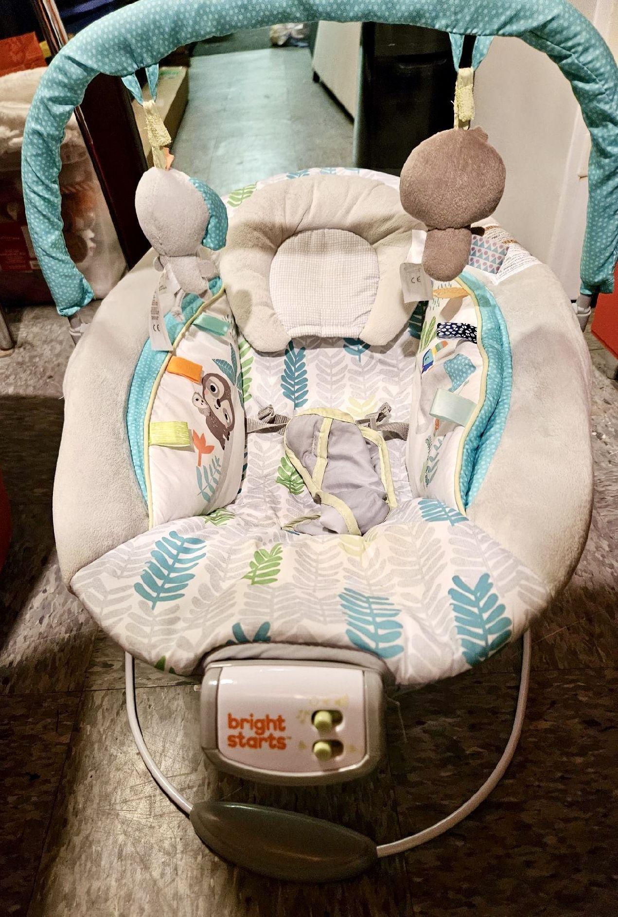 Bright Starts Comfy Baby Bouncer with Vibrating Infant Seat & Taggies