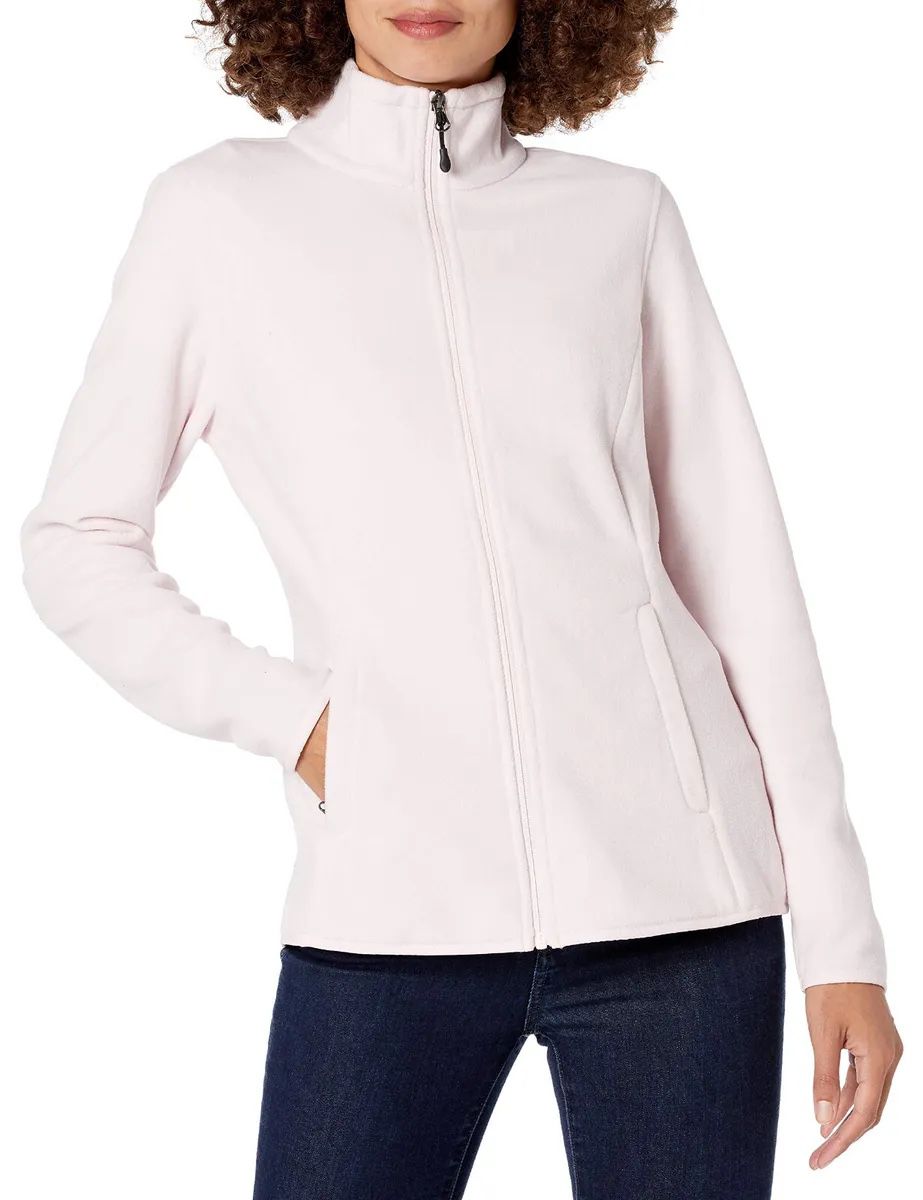 Amazon Essentials Women's Classic-Fit Long-Sleeve Full-Zip Polar Soft Fleece Jacket, Light Pink, Small