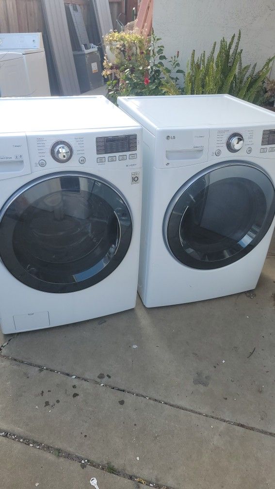 LG HE STEAM WASHER ELECTRIC STEAM DRYER SET WORKS GREAT CAN DELIVER ANYWHERE 