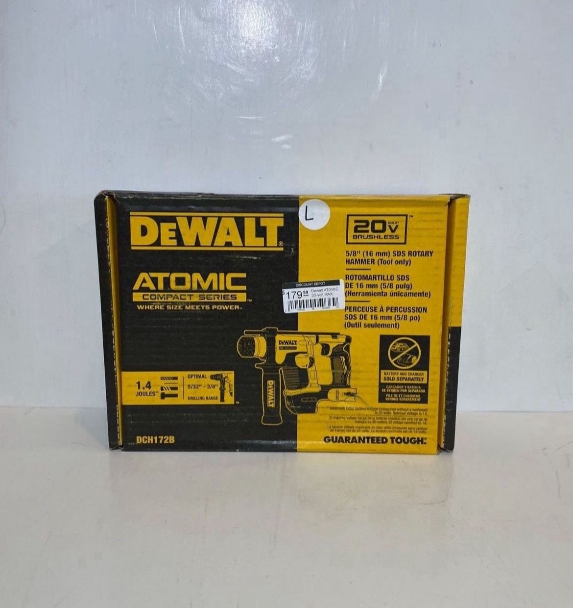 ATOMIC 20V MAX Cordless Brushless Ultra-Compact 5/8 in. SDS Plus Hammer Drill (Tool Only)…..DCH172B
