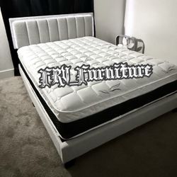 NEW QUEEN BED FRAME WITH MATTRESS 