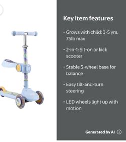 Bluey 2-in-1 Kids Kick Scooter