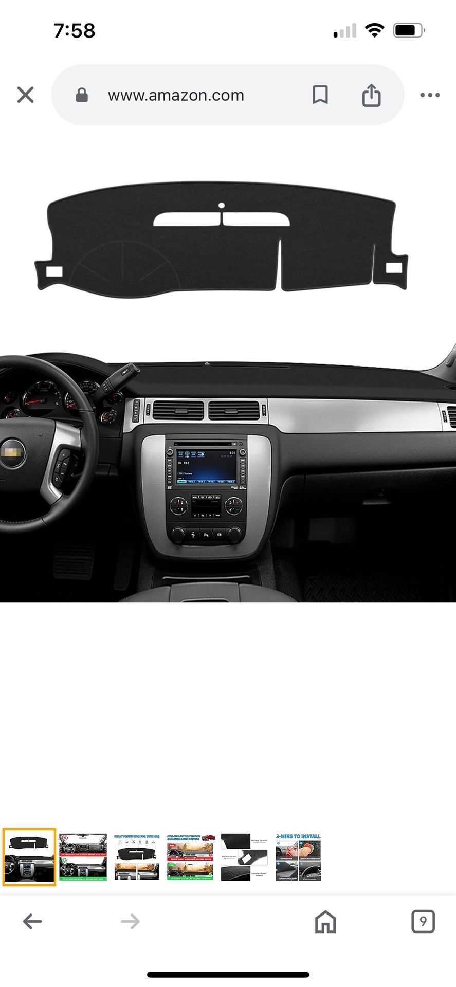 2008 Chevy Suburban Dash Cover