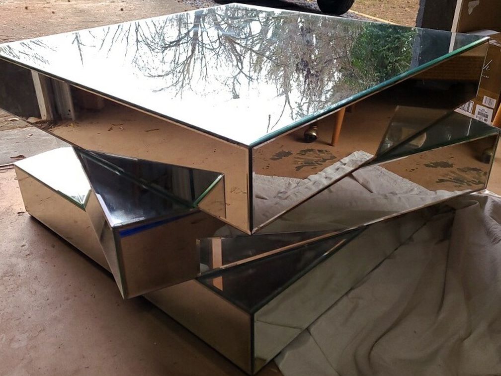 Beveled, Mirrored Coffee Table