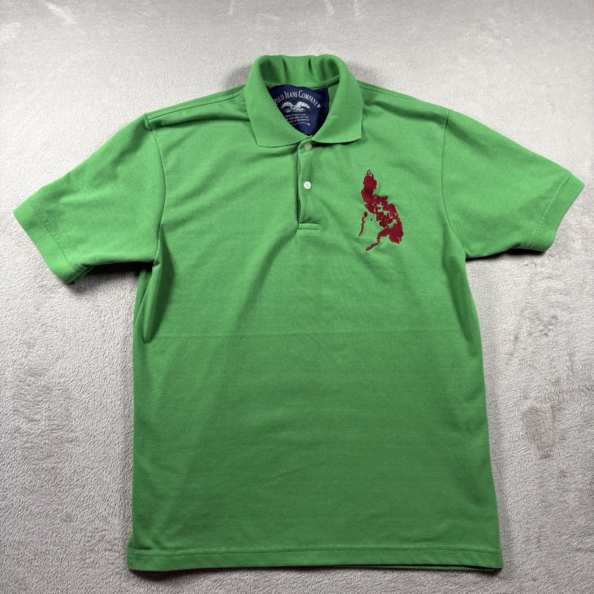 Vintage Polo Ralph Lauren Jeans Company Shirt Mens M Philippines Green #3482