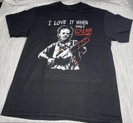 The Texas Chainsaw Massacre I Love It When They Scream T Shirt Black Size Large