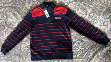 Vineyard Vines 1/4 zip pullover sweater Nautical Navy and Red for boys
