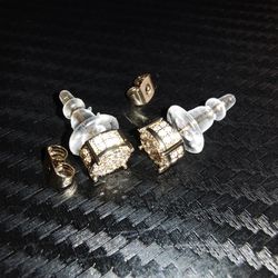 Set Of Gold Diamond Earrings 