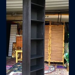 Storage Tall Shelf-Tall Slim Black Shelf - adjustable shelves - 80"H x 18"W x 11"D - Excellent condition