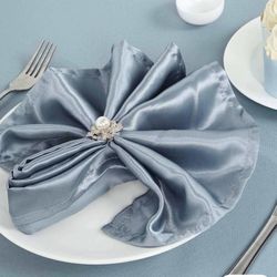 Satin 20 * 20 Dusty Blue Napkins