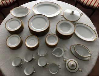 Noritake Bone China - 12 Place Setting and Accessories - 84 Pieces - Occupied Japan - 24-K Gold