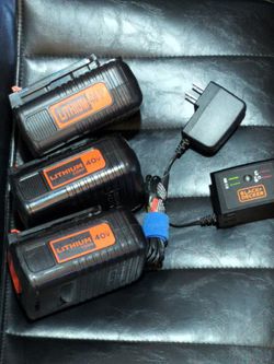 3 Like New Black+Decker 40V Lithium Ion Battery 2.5AH 2.0AH 1.5