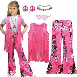 60s 70s Hippie Disco Fringe Costume Ninas 10 / Disfraz 60s 70s Nina 10
