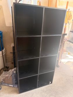 Large Black 8-Cube Bookshelf / Storage Organizer — $20