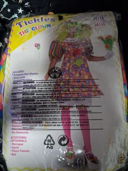 Womans tickle Clown Halloween Costume Size 14/16