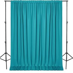 10x10 FT 2 Panels  Dark Teal Backdrop Curtains for Parties, Photography Backdrop Drapes with Rod Pockets for Wedding Decorations Birthday 