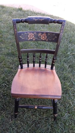 Vintage wood chairs. L.Hitchcock Black Harvest