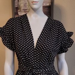 Max Studio Polka Dot Blouse 🖤