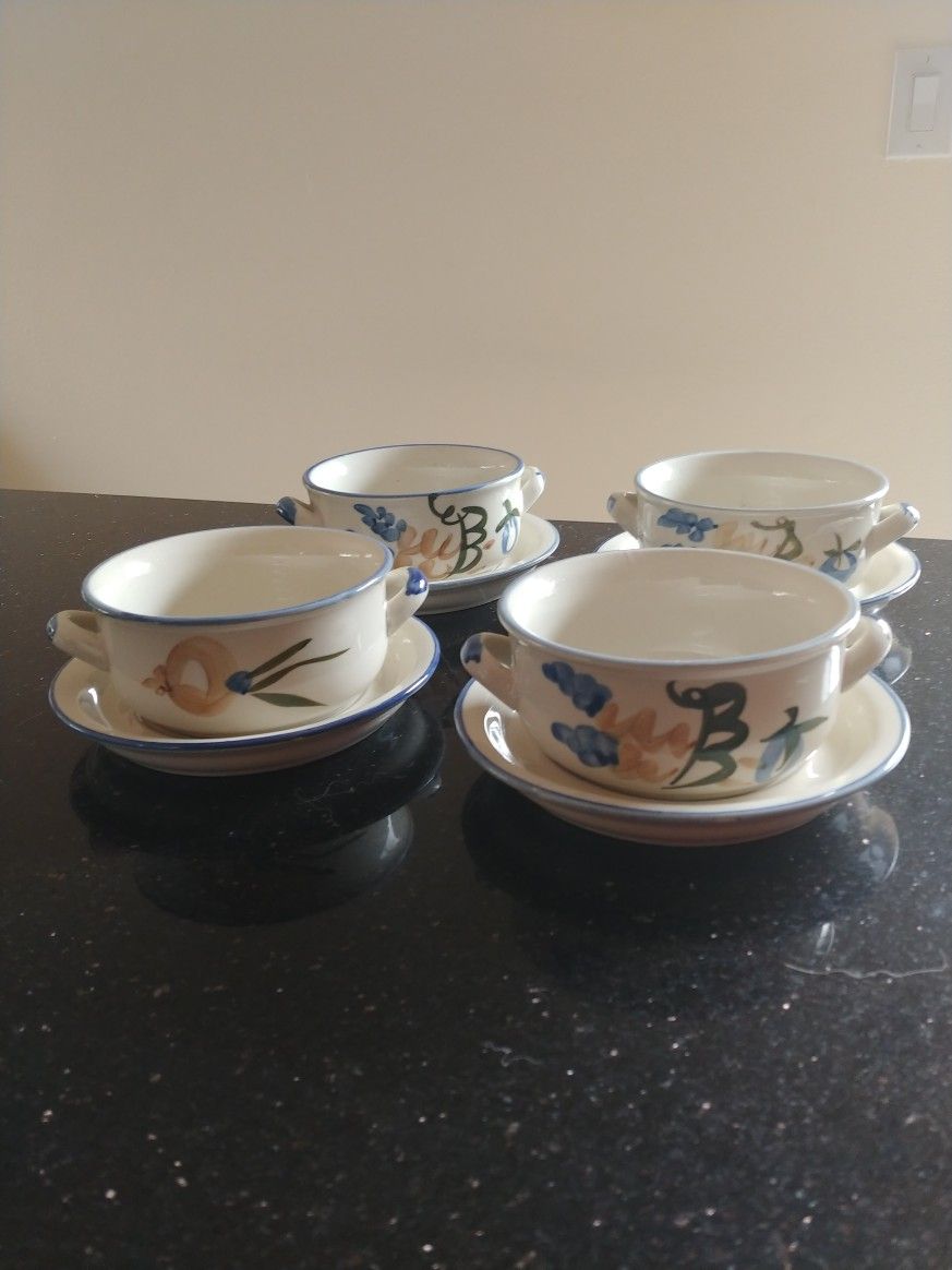 Vintage. Set Of 4 Soup BOWL. Chi Jiang China. Juego De 4 Tazones Para Sopa Chi Jian China.