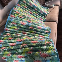 Aqua Leisure Flamingo Floating Mat Tropical Print Pool Raft Blue Pink Green 2018