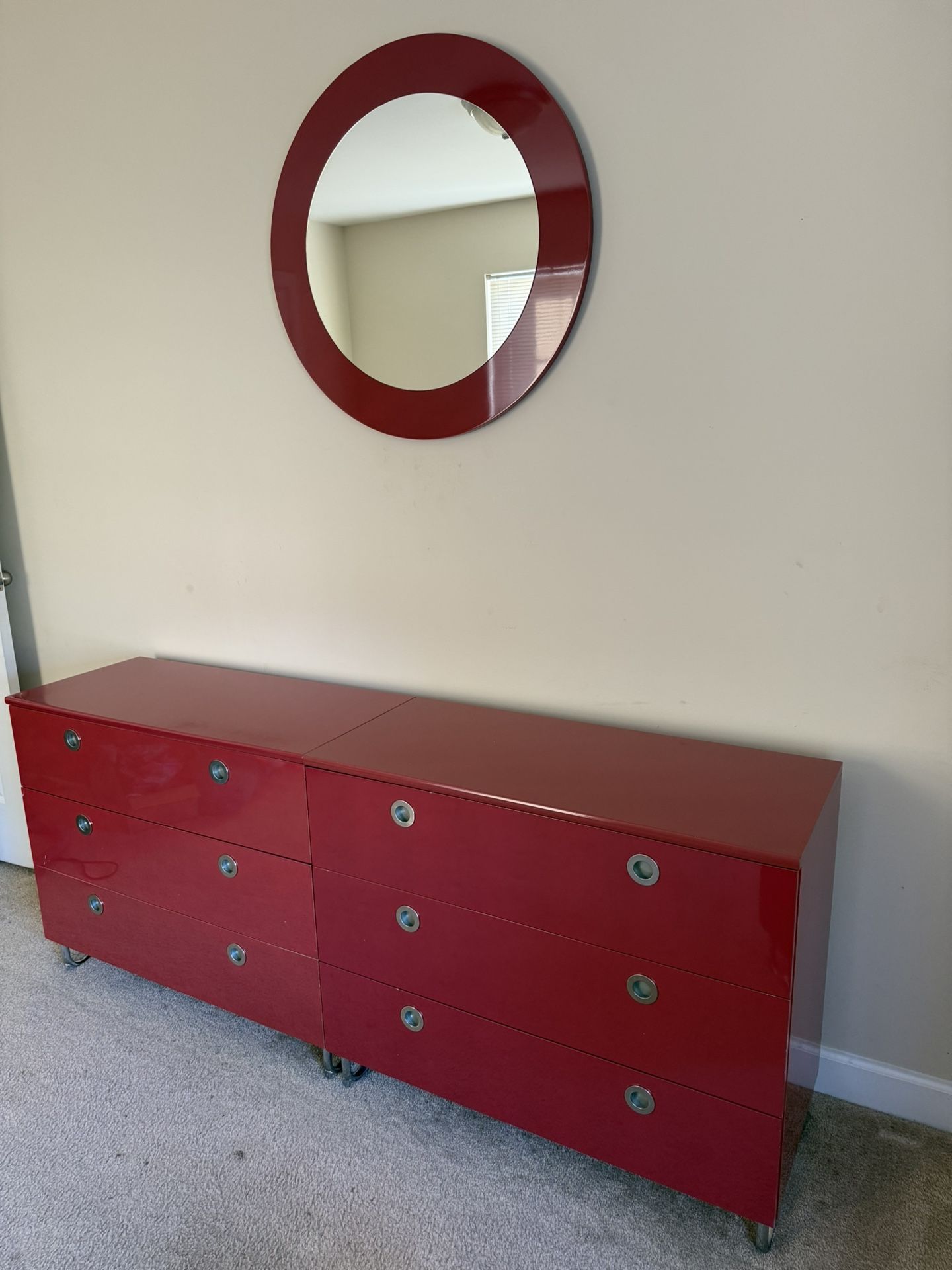 Kids Red Bedroom Furniture With Matching Comforter, Bed Skirt And Shams