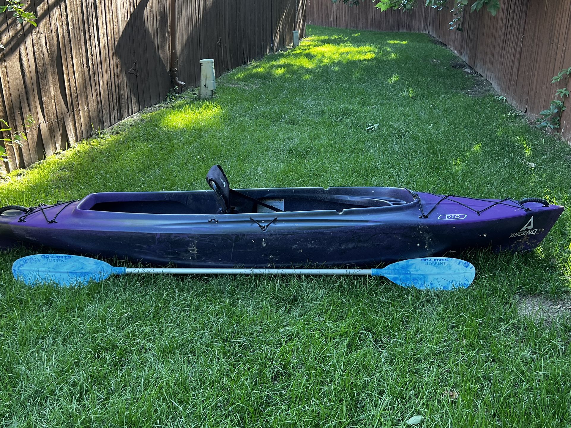 Ascend D10 Kayak, Paddle, J Hooks And Kayak Cover