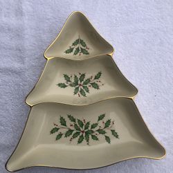Lennox Christmas Tree Candy Dish 10” Tall 