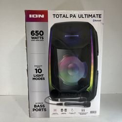 New ION Audio Total PA Ultimate Bi-Amplified 650W Speaker Sound System 