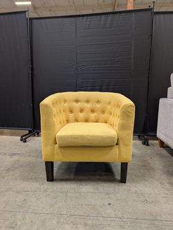 Vibrant Yellow Tufted Upholstered Accent Chair