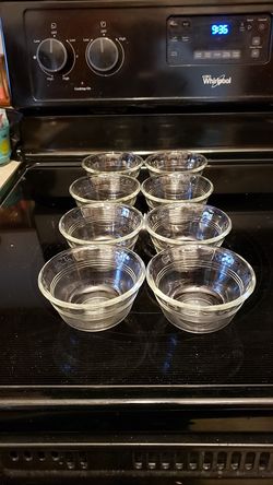 Set of 8 Glass Pyrex Custard Cups