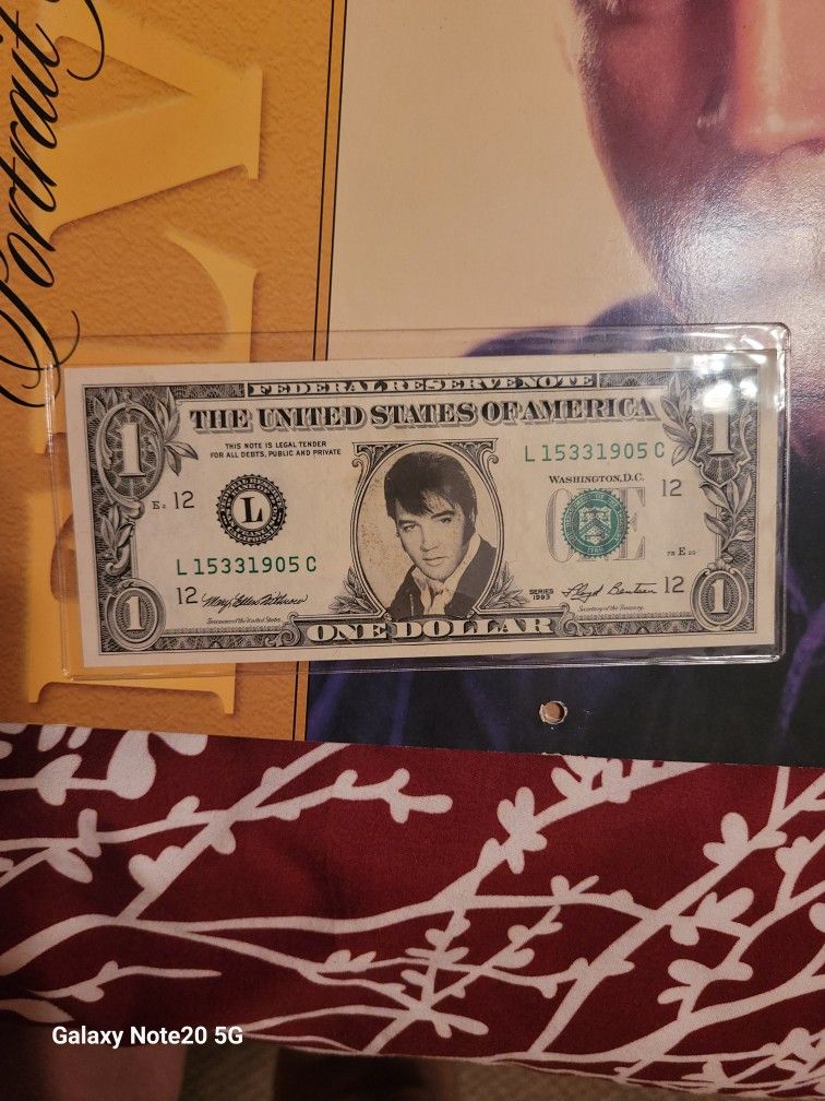 Elvis Presley $1 bill in plastic classic.