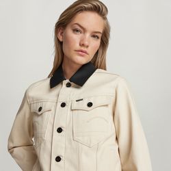 G Star Raw Arc 3D Jean Jacket Ecru/Black NWT $180 Sz XS 