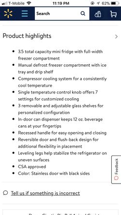 Magic Chef 3.5 Fridge