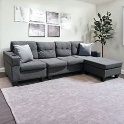 🔥GRAY Sectional Couch Sofa 💰 $50 Down 🚛 DELIVERY AVAILABLE 