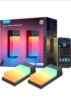 Govee Outdoor Wall Light,2 Pack,1500LM Smart RGBIC Porch Lights,