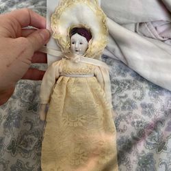 Vintage Porcelain Doll Ornament Hanging 